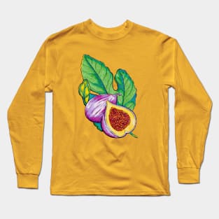 Fig Vintage Botanical Illustration Long Sleeve T-Shirt